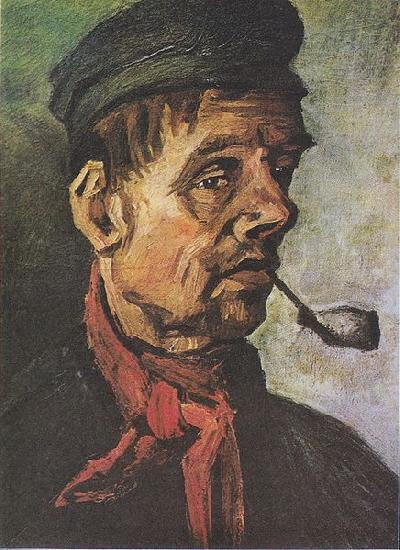 Vincent Van Gogh Head of a peasant with a clay-pipe oil painting image